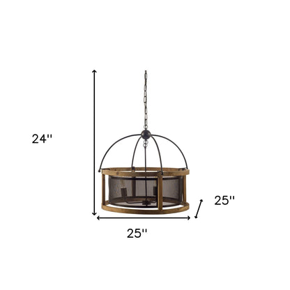 Black Caged 3 Light Chandelier