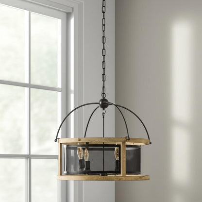 Black Caged 3 Light Chandelier