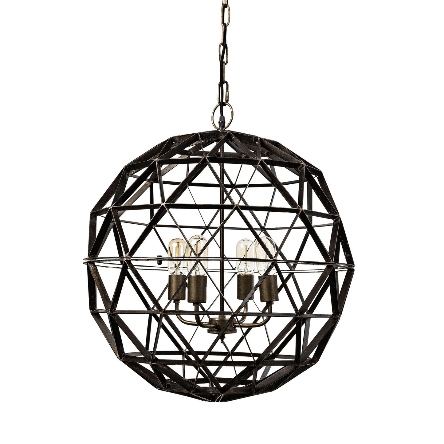 Black Caged 4 Light Chandelier