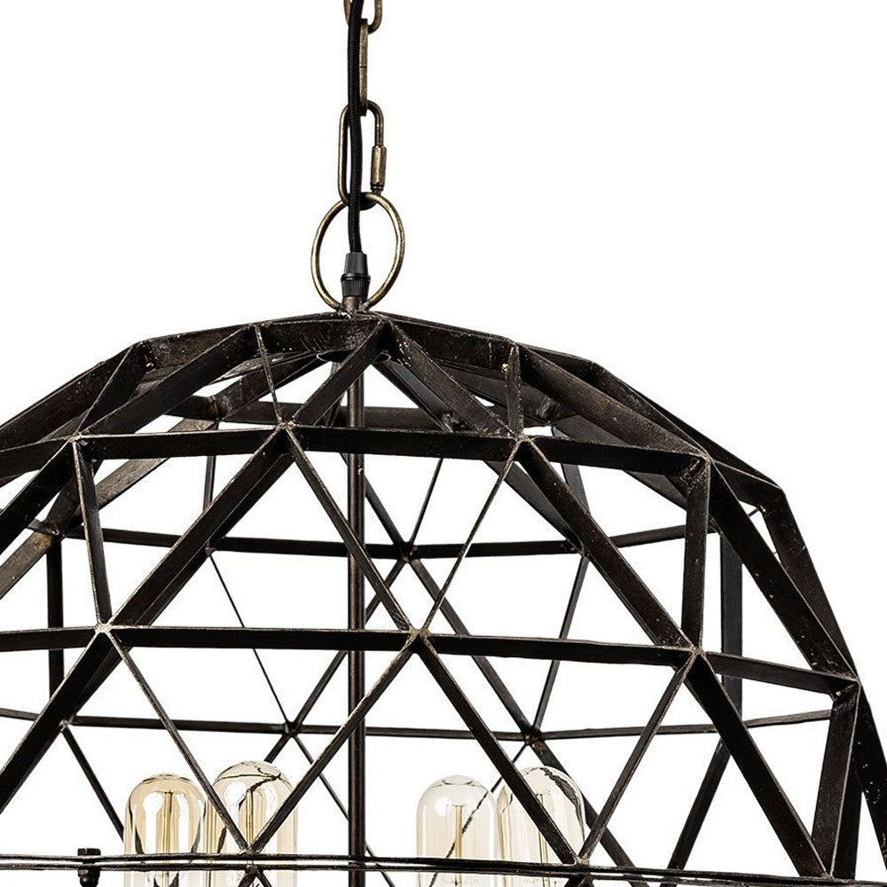 Black Caged 4 Light Chandelier