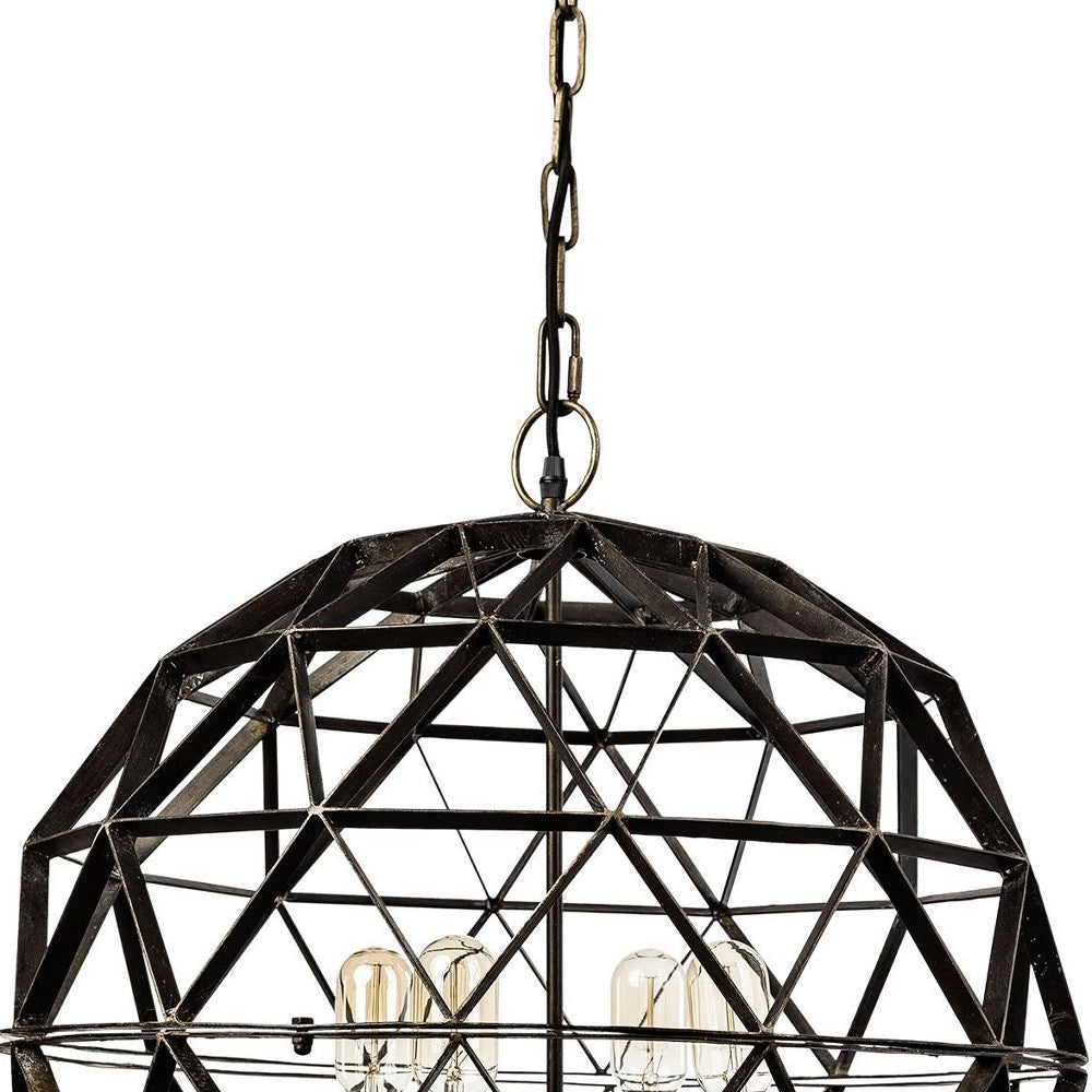 Black Caged 4 Light Chandelier