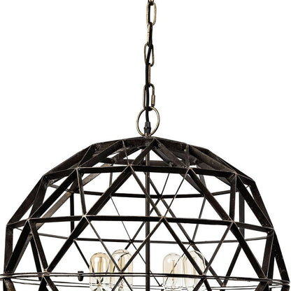 Black Caged 4 Light Chandelier