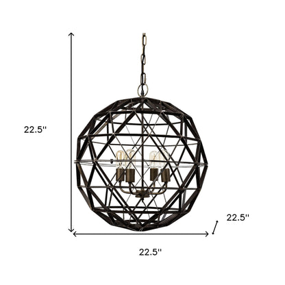 Black Caged 4 Light Chandelier