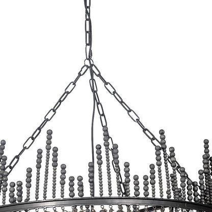 Black Unique Statement 4 Light Beads Chandelier