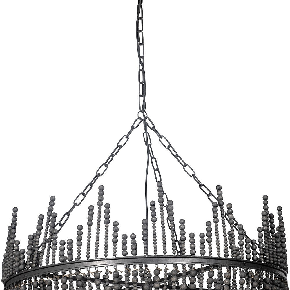 Black Unique Statement 4 Light Beads Chandelier