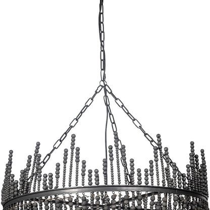 Black Unique Statement 4 Light Beads Chandelier