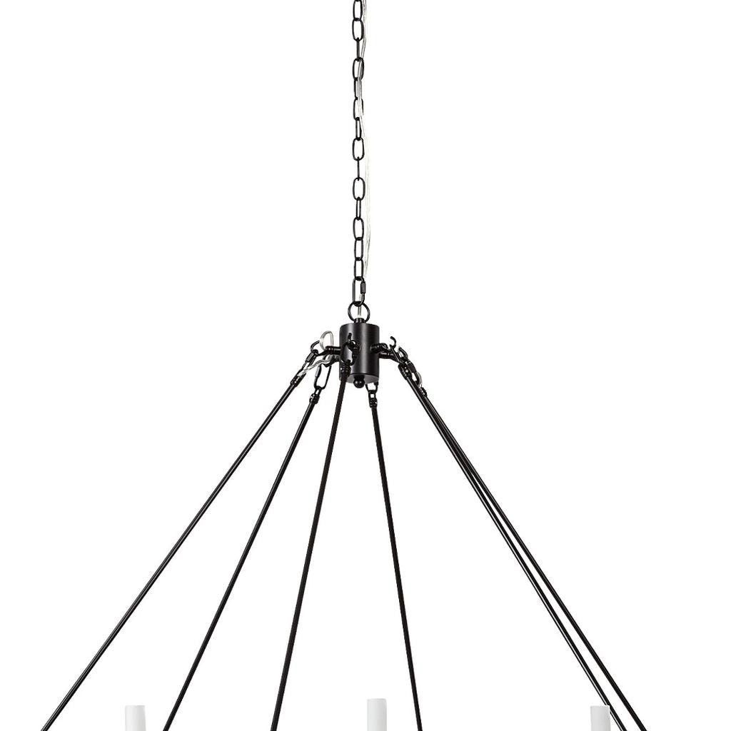 Black Candle Style 12 Light Glass Chandelier