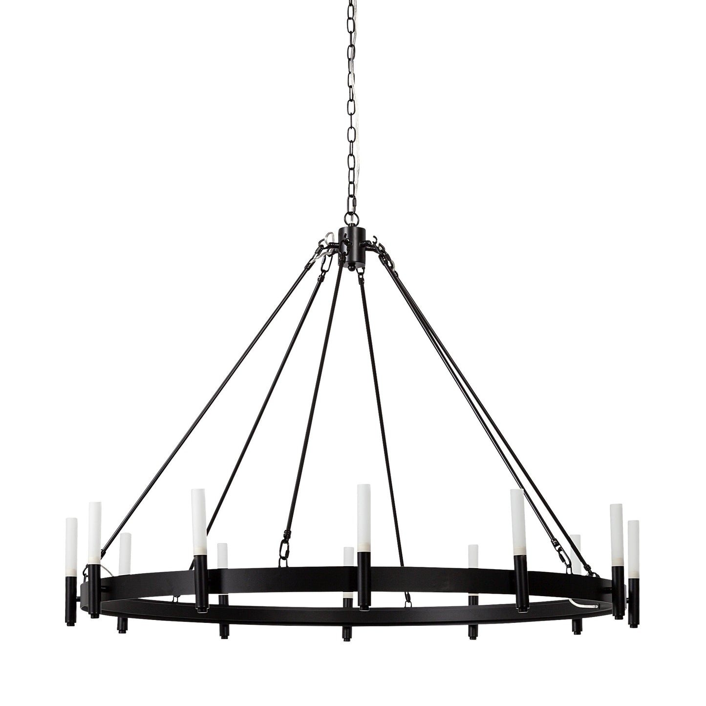 Black Candle Style 12 Light Glass Chandelier