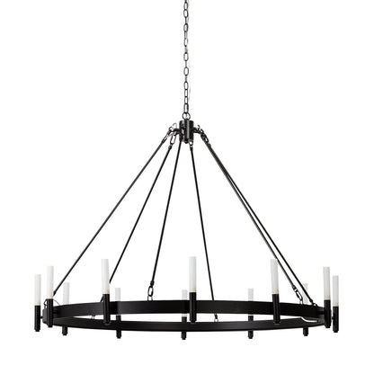 Black Candle Style 12 Light Glass Chandelier