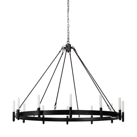 Black Candle Style 12 Light Glass Chandelier