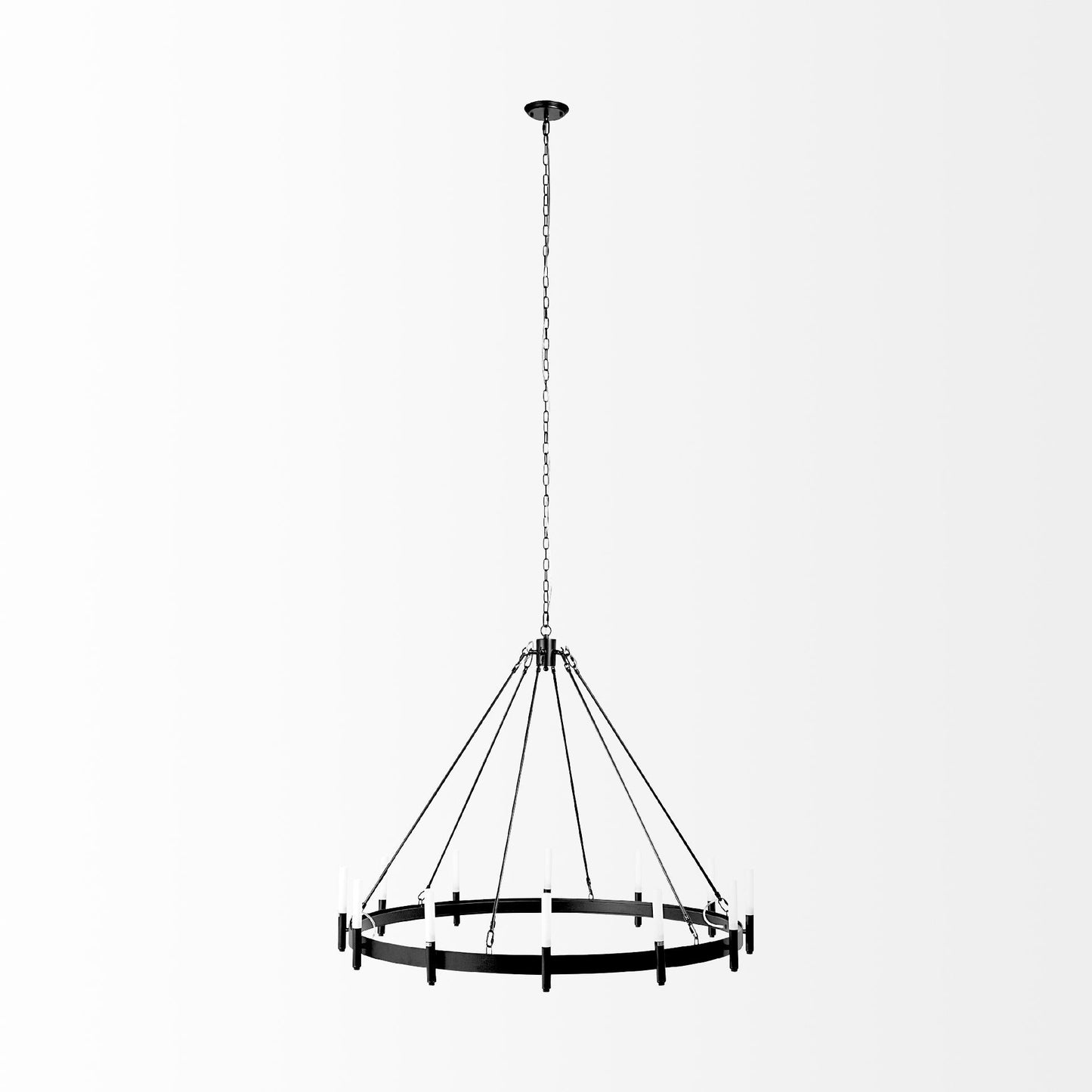 Black Candle Style 12 Light Glass Chandelier