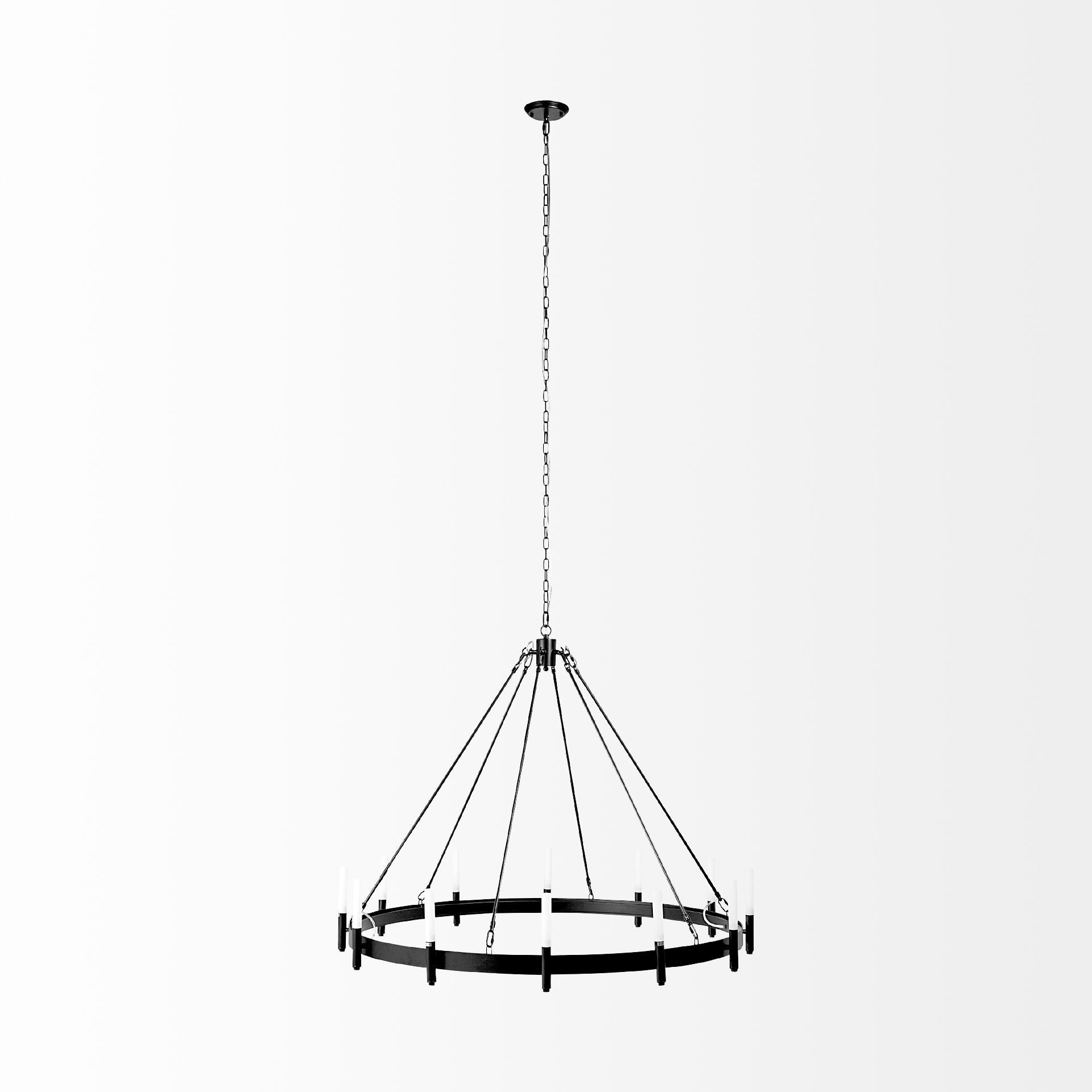 Black Candle Style 12 Light Glass Chandelier