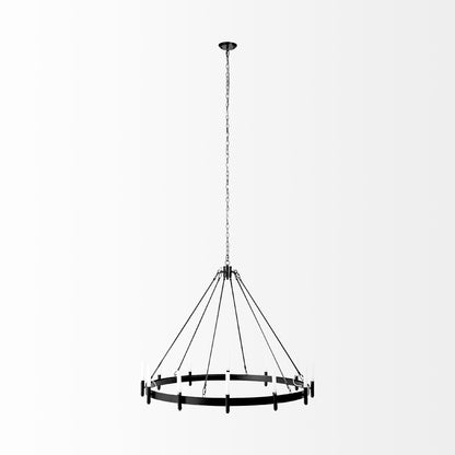 Black Candle Style 12 Light Glass Chandelier