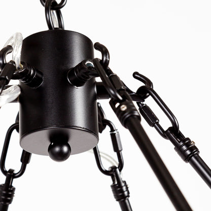 Black Candle Style 12 Light Glass Chandelier