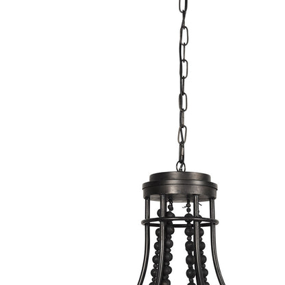 Black Candle Style 6 Light Beads Chandelier