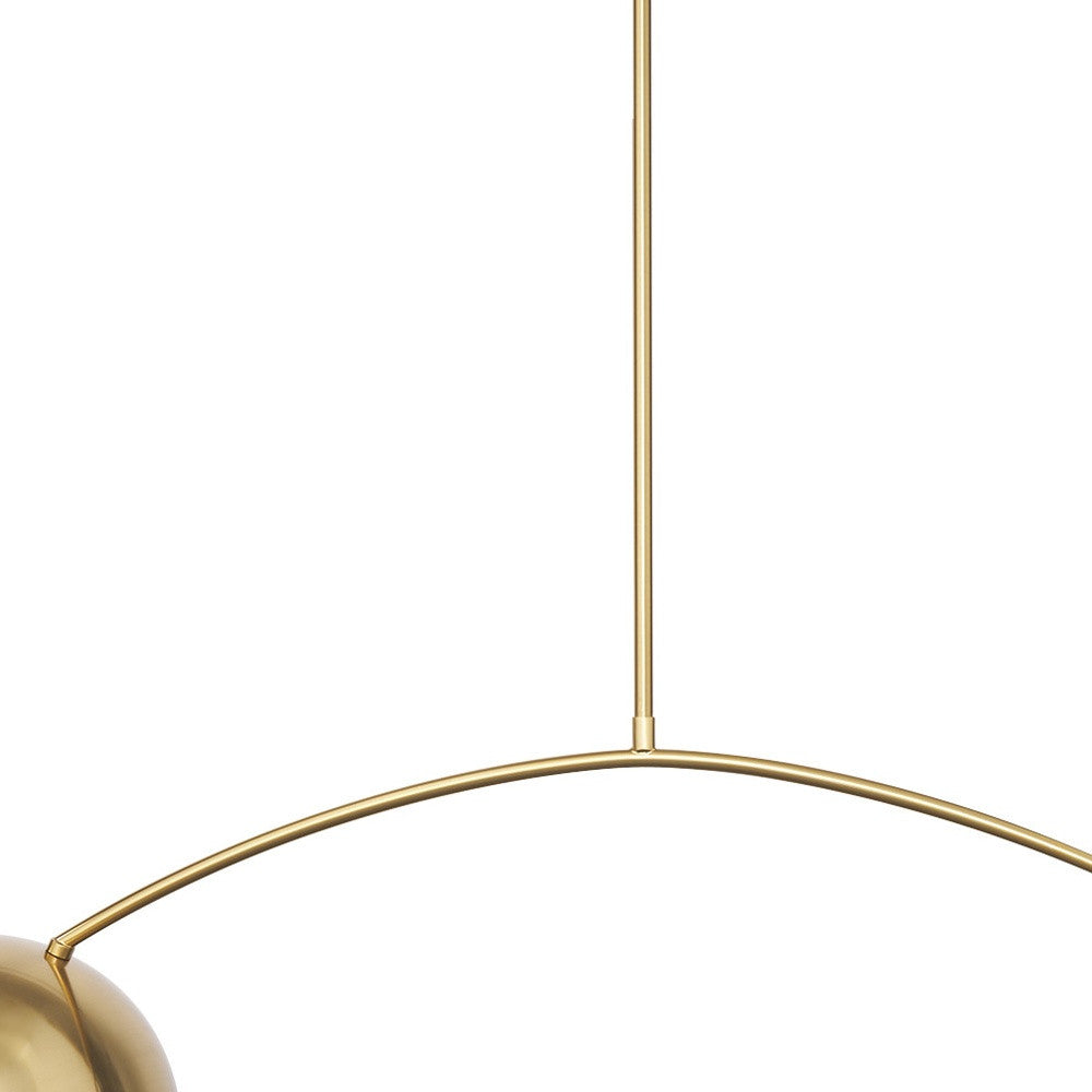 Brass 2 Light Chandelier w/ White Shades