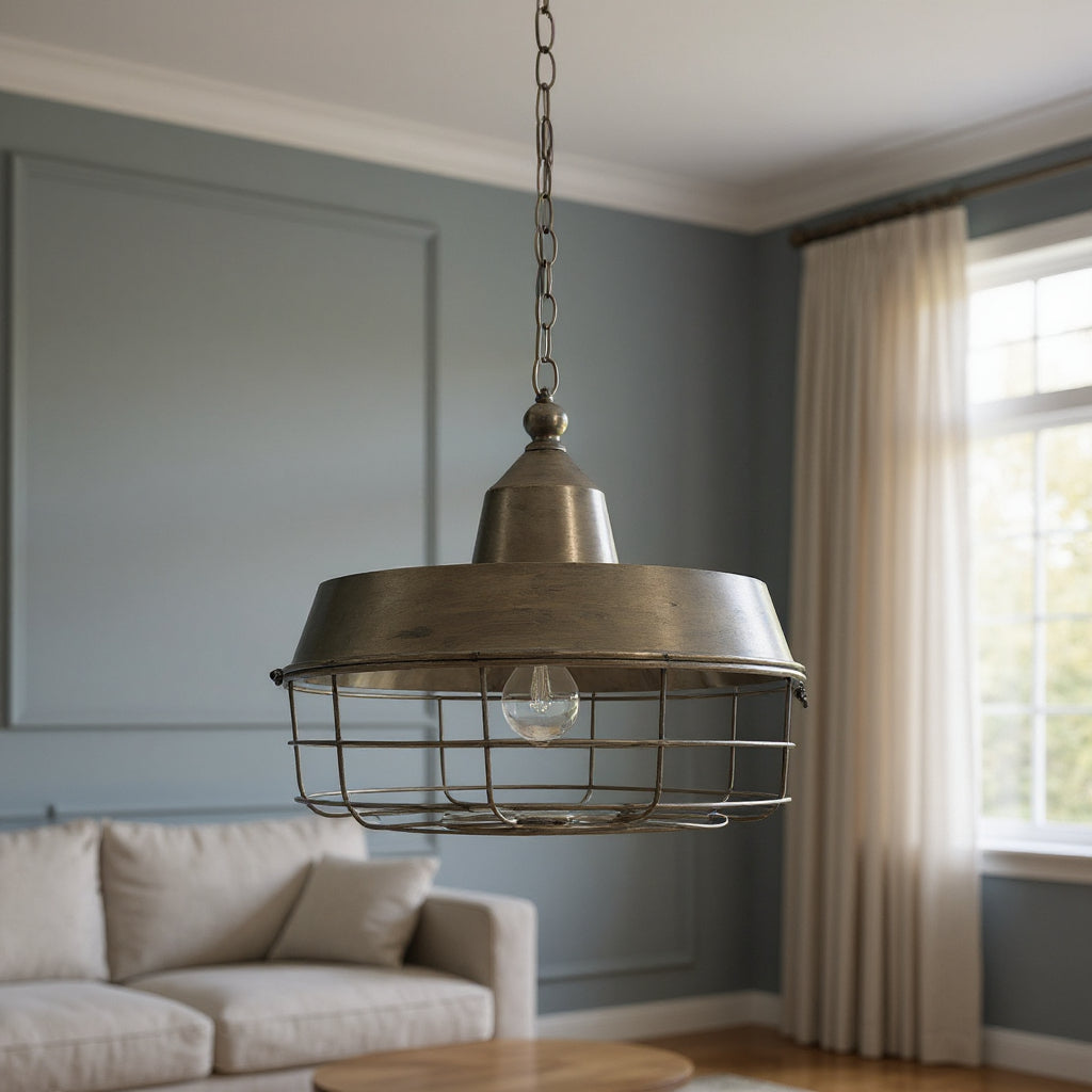 Gold Single Ceiling Light w/ Shades