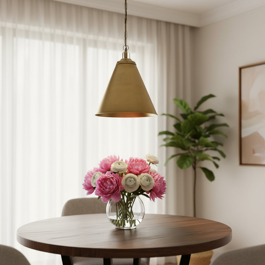 Gold Single Ceiling Light w/ Shades