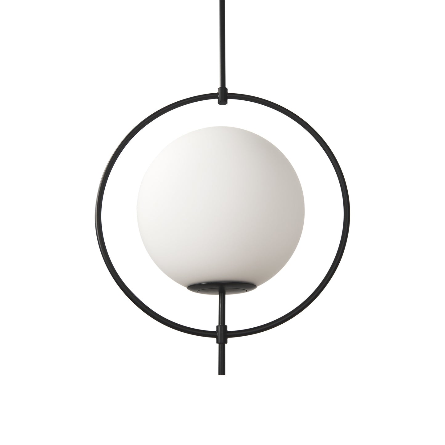 Quinn Black & White Single Ceiling Light w/ White Shades