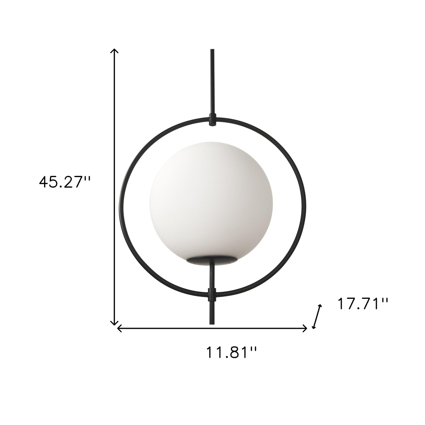 Black & White Single Ceiling Light w/ White Shades