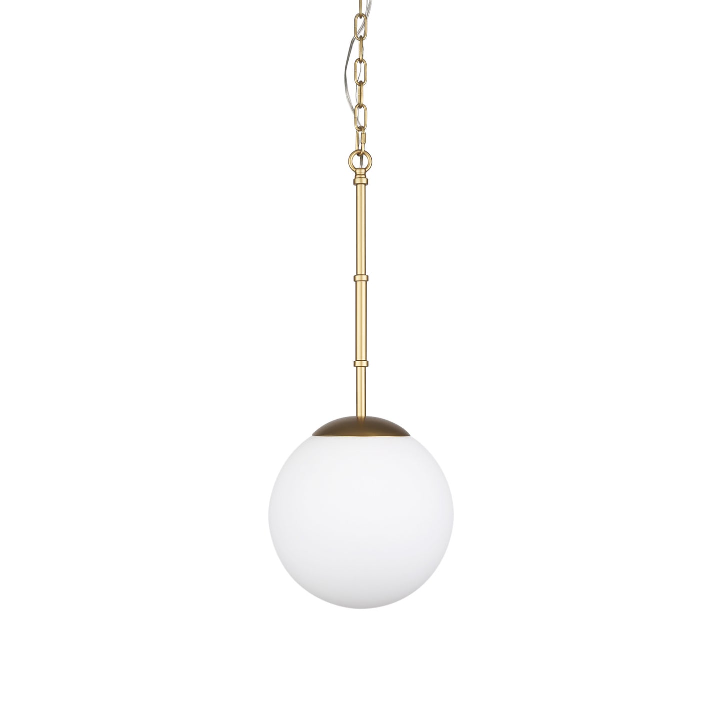 Gold & White Single Ceiling Light w/ White Shades