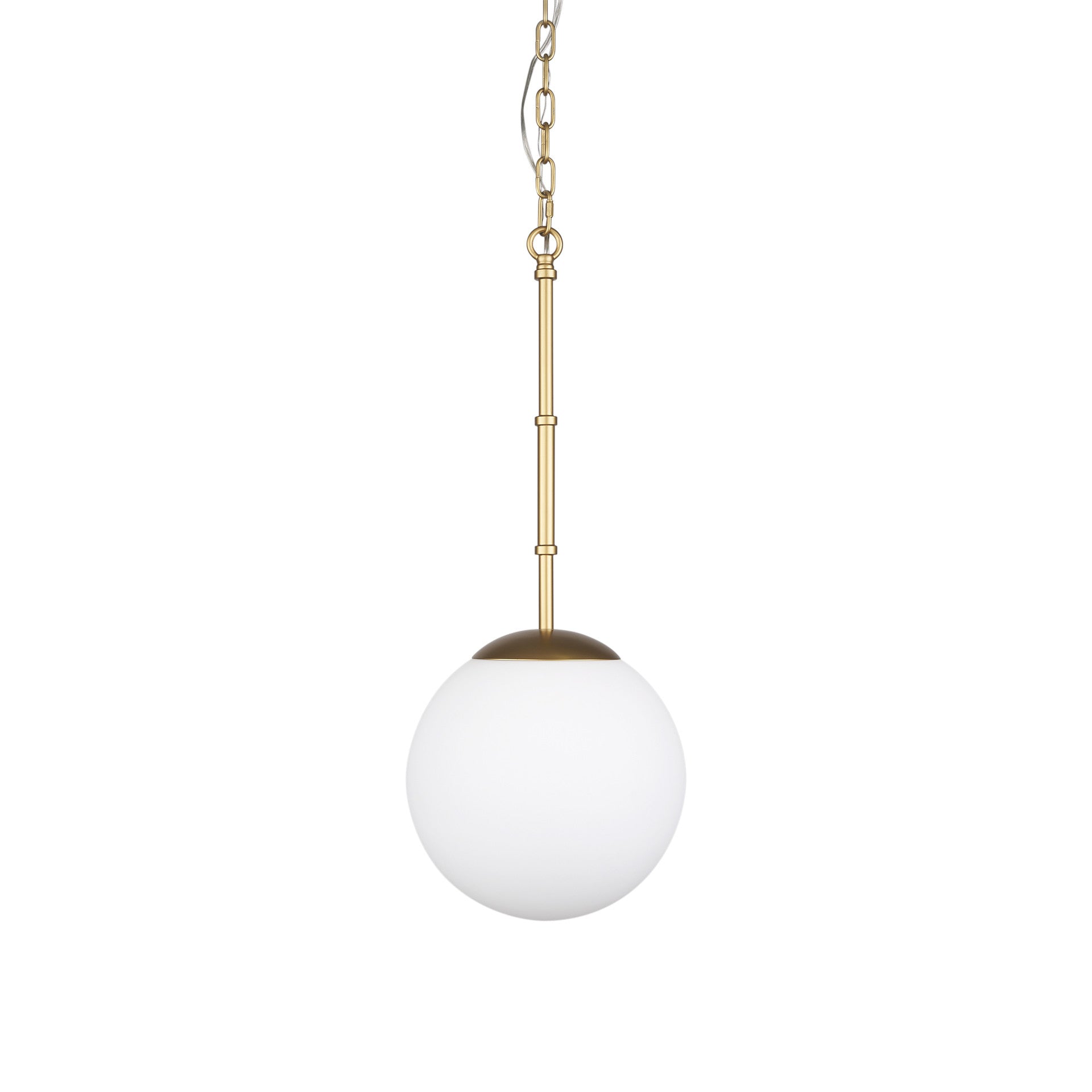 Gold & White Single Ceiling Light w/ White Shades