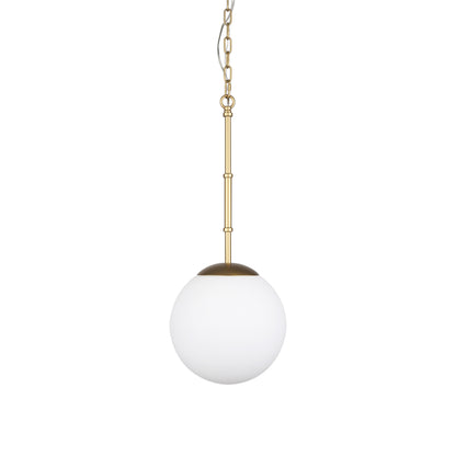 Gold & White Single Ceiling Light w/ White Shades