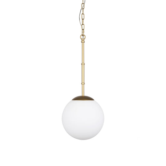 Gold & White Single Ceiling Light w/ White Shades