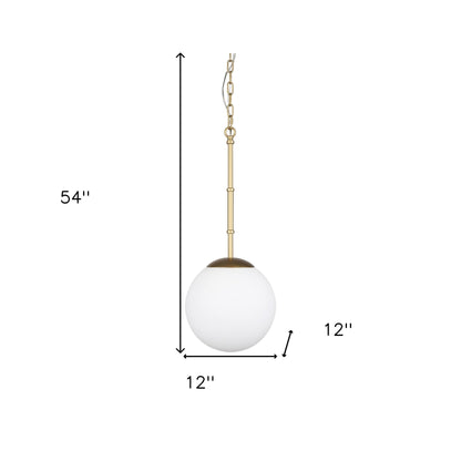 Gold & White Single Ceiling Light w/ White Shades