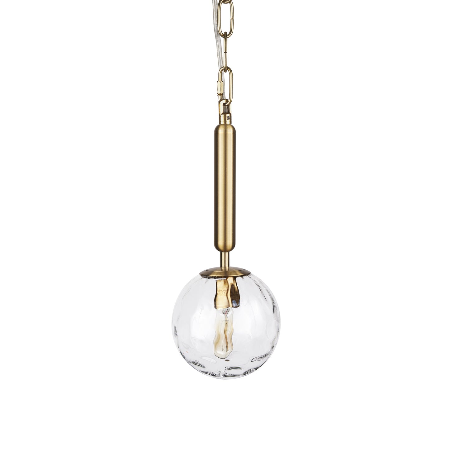 Clear & Gold Single Ceiling Light w/ Clear Shades
