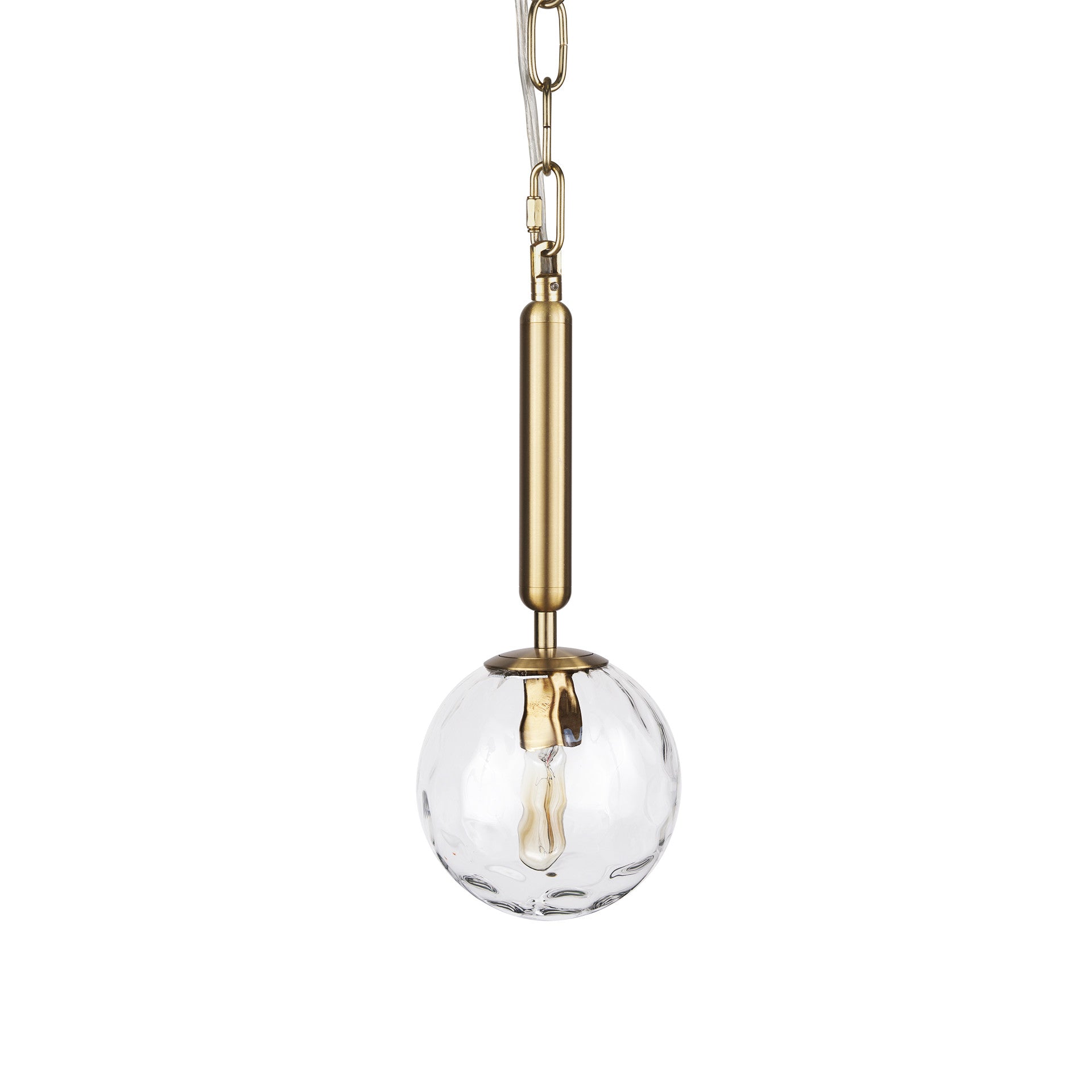 Clear & Gold Single Ceiling Light w/ Clear Shades