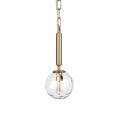 Clear & Gold Single Ceiling Light w/ Clear Shades