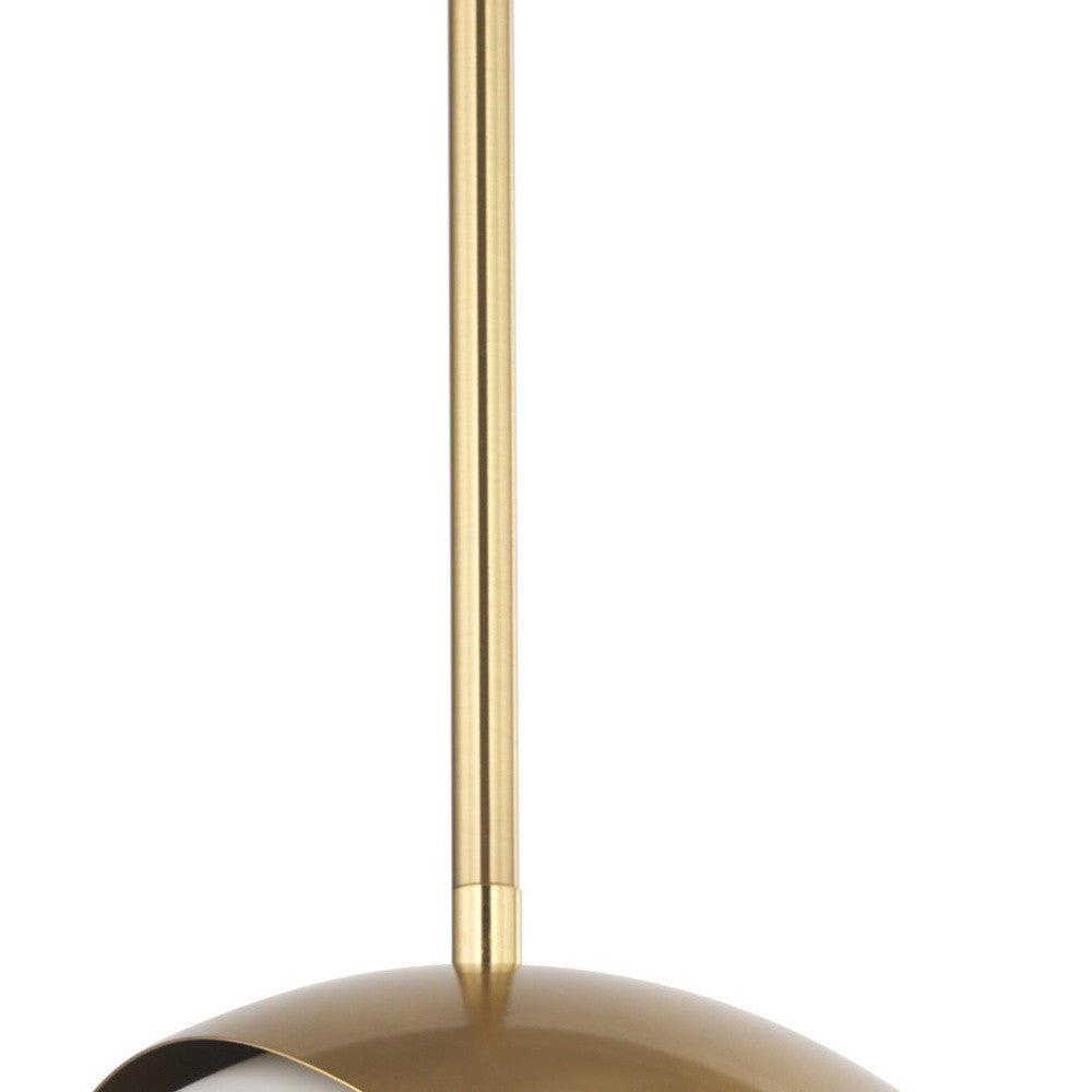 Brass & White Single Ceiling Light w/ White Shades