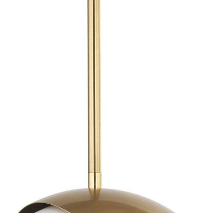 Brass & White Single Ceiling Light w/ White Shades