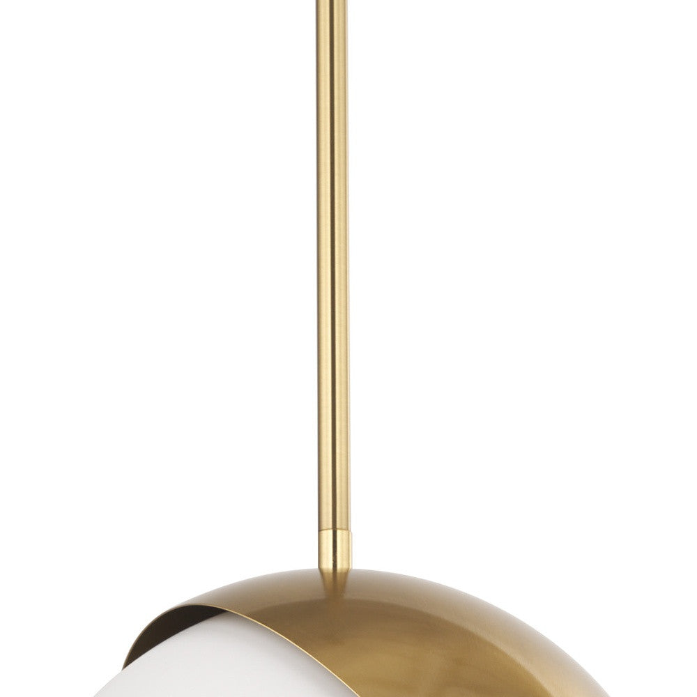 Brass & White Single Ceiling Light w/ White Shades