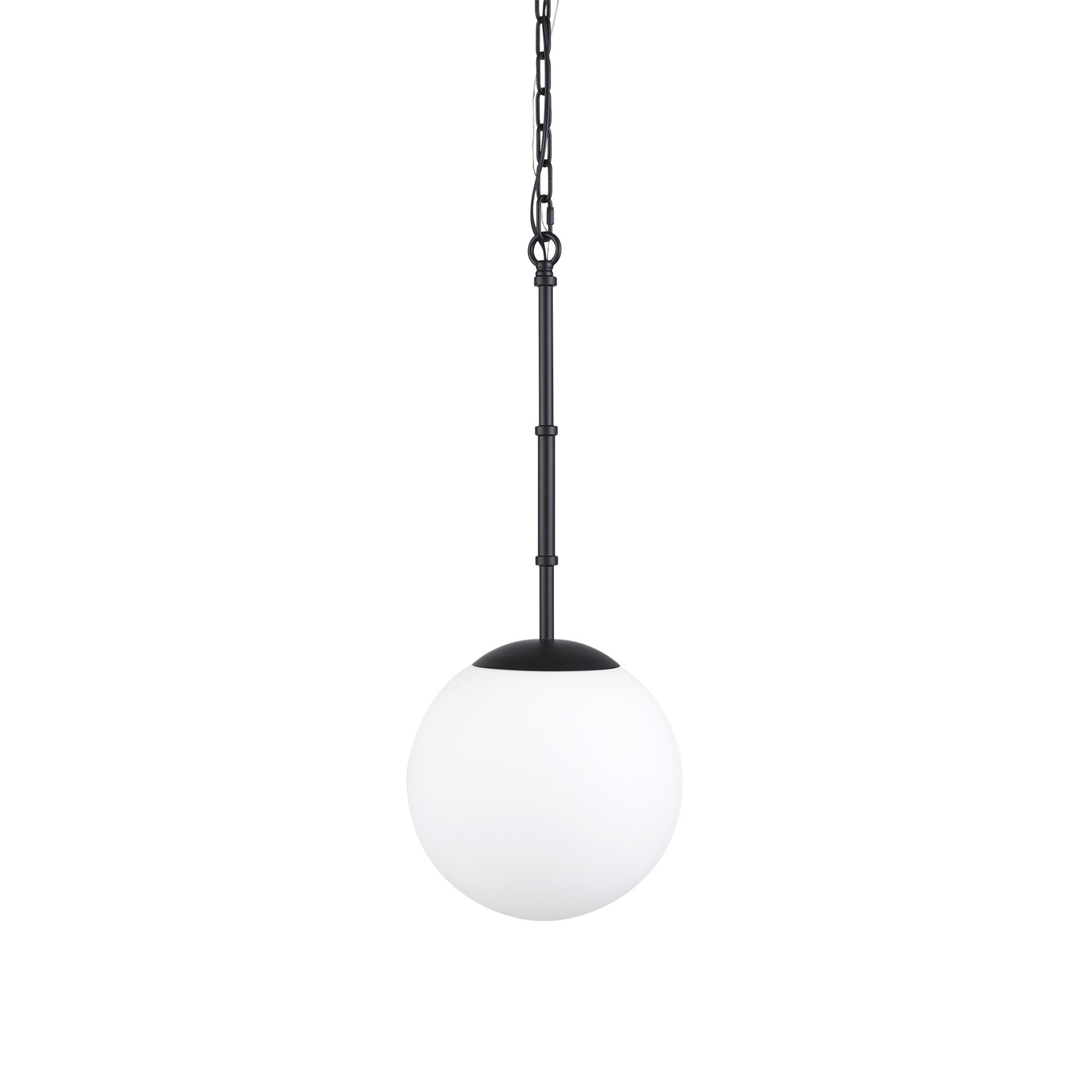 Holden Black & White Single Ceiling Light w/ White Shades