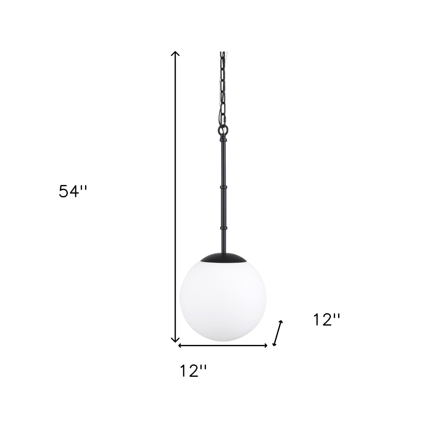 Black & White Single Ceiling Light w/ White Shades