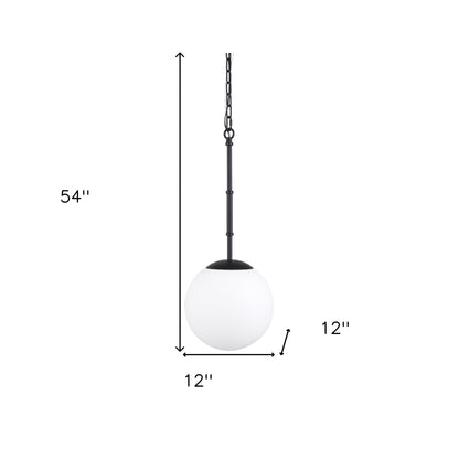 Black & White Single Ceiling Light w/ White Shades