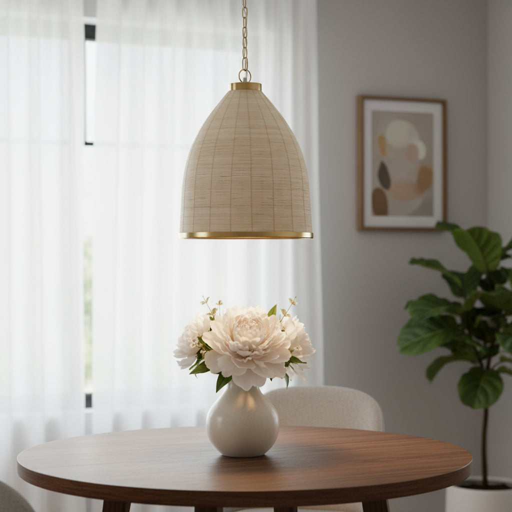 Brown Single Ceiling Light w/ Shades