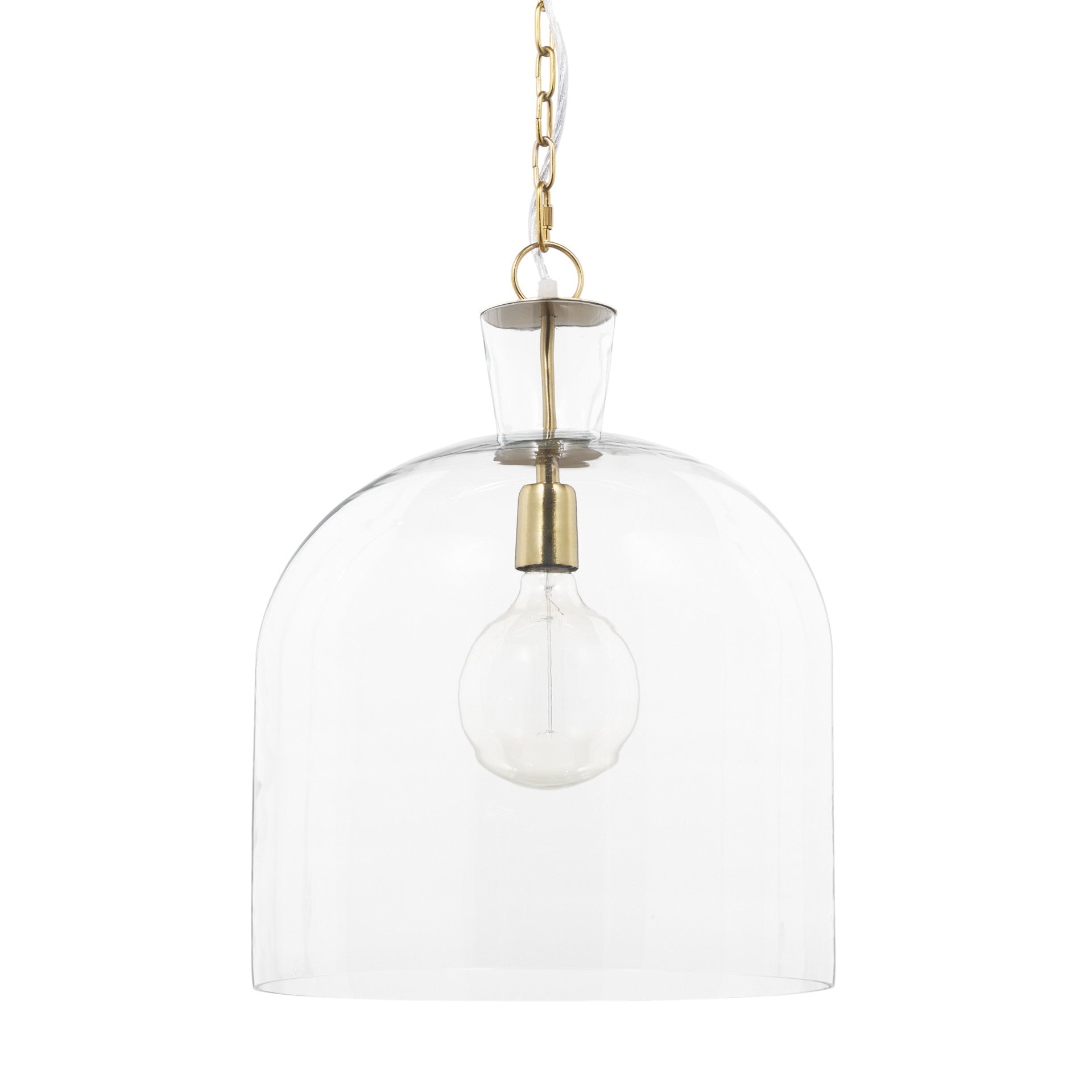 Clear Single Glass Ceiling Light w/ Shades