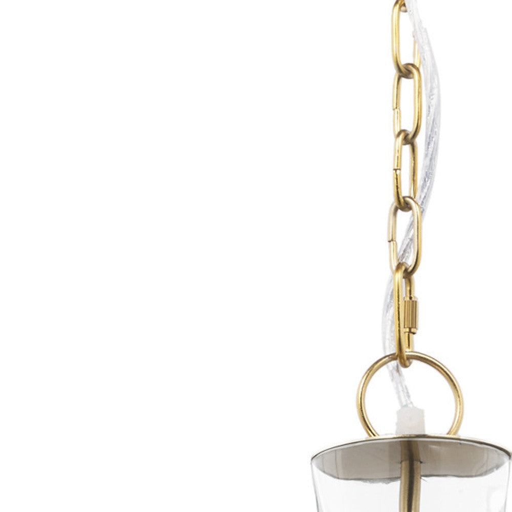 Clear Single Glass Ceiling Light w/ Shades