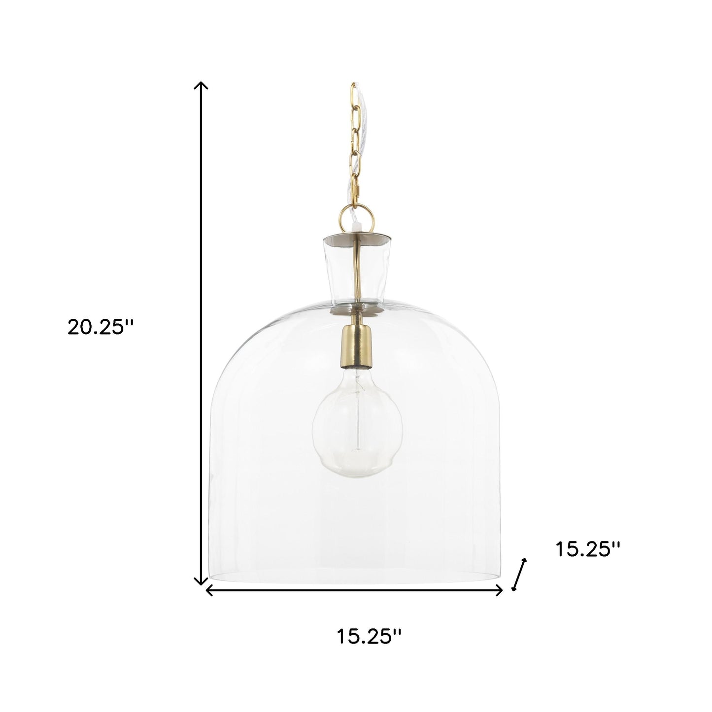 Clear Single Glass Ceiling Light w/ Shades