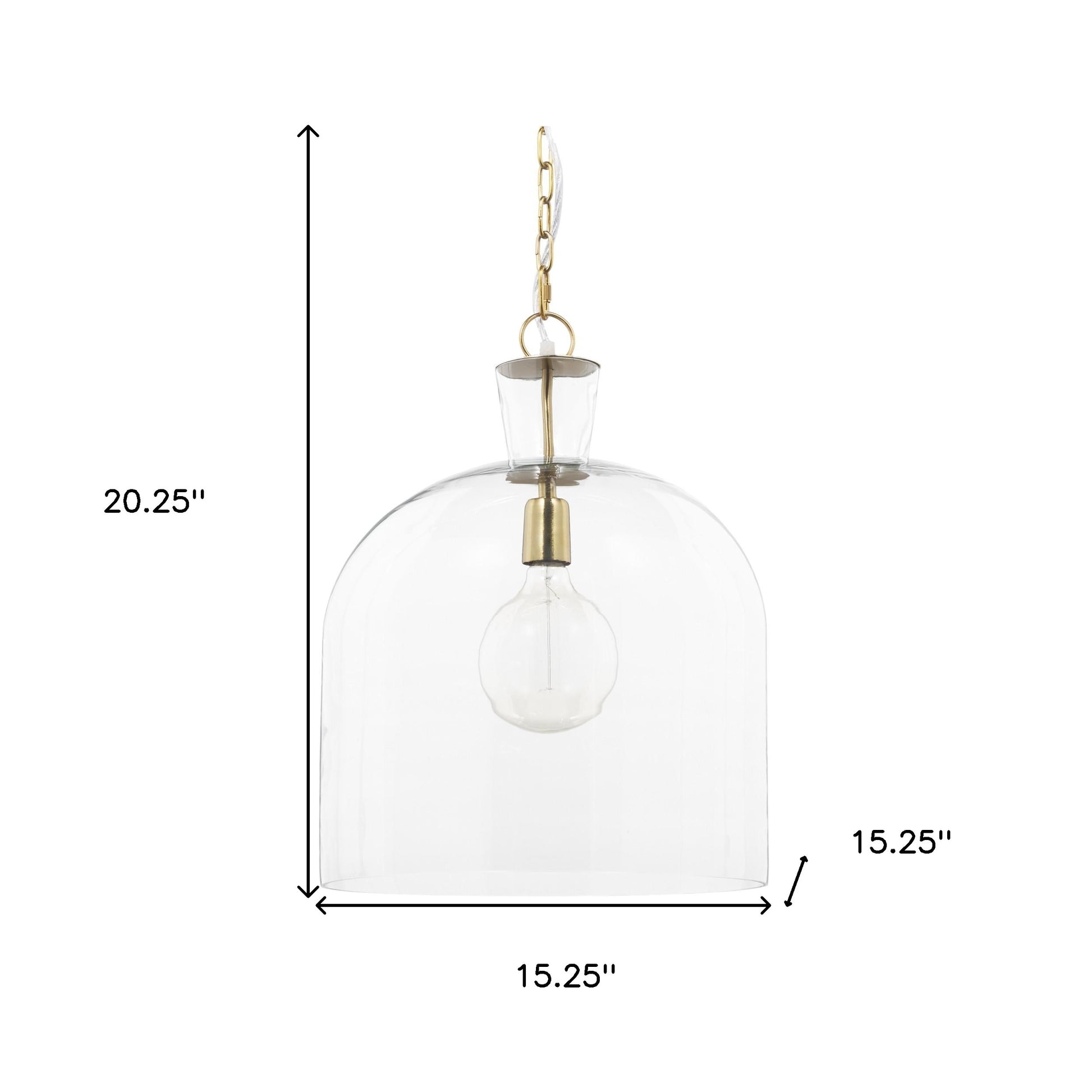 Clear Single Glass Ceiling Light w/ Shades