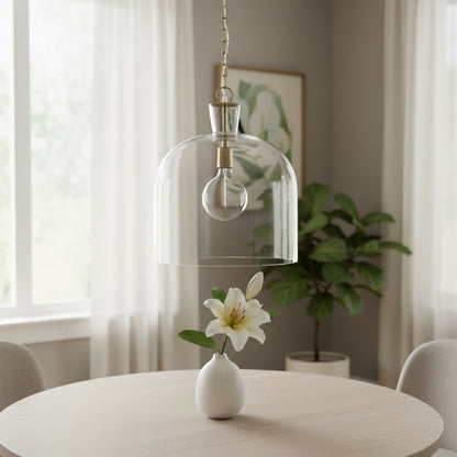 Clear Single Glass Ceiling Light w/ Shades