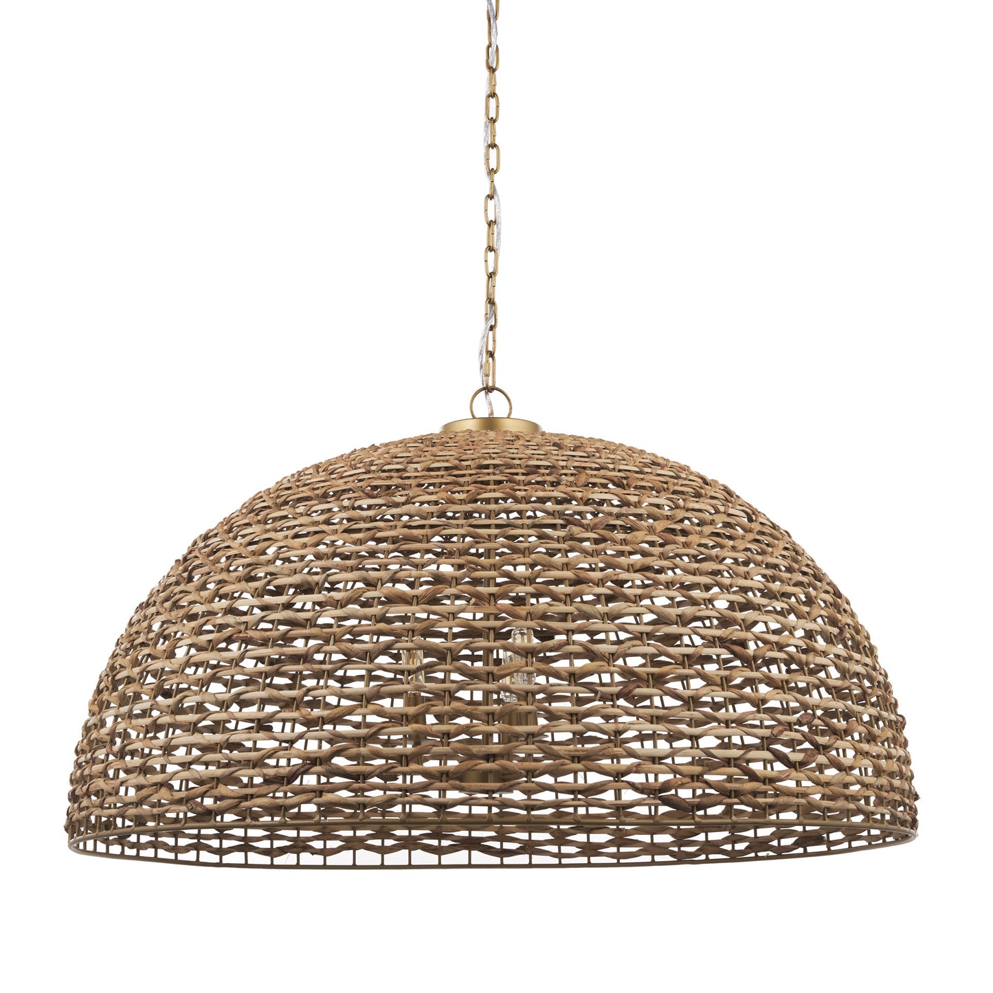 Brown Single Rattan Ceiling Light w/ Shades