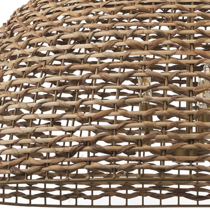 Brown Single Rattan Ceiling Light w/ Shades