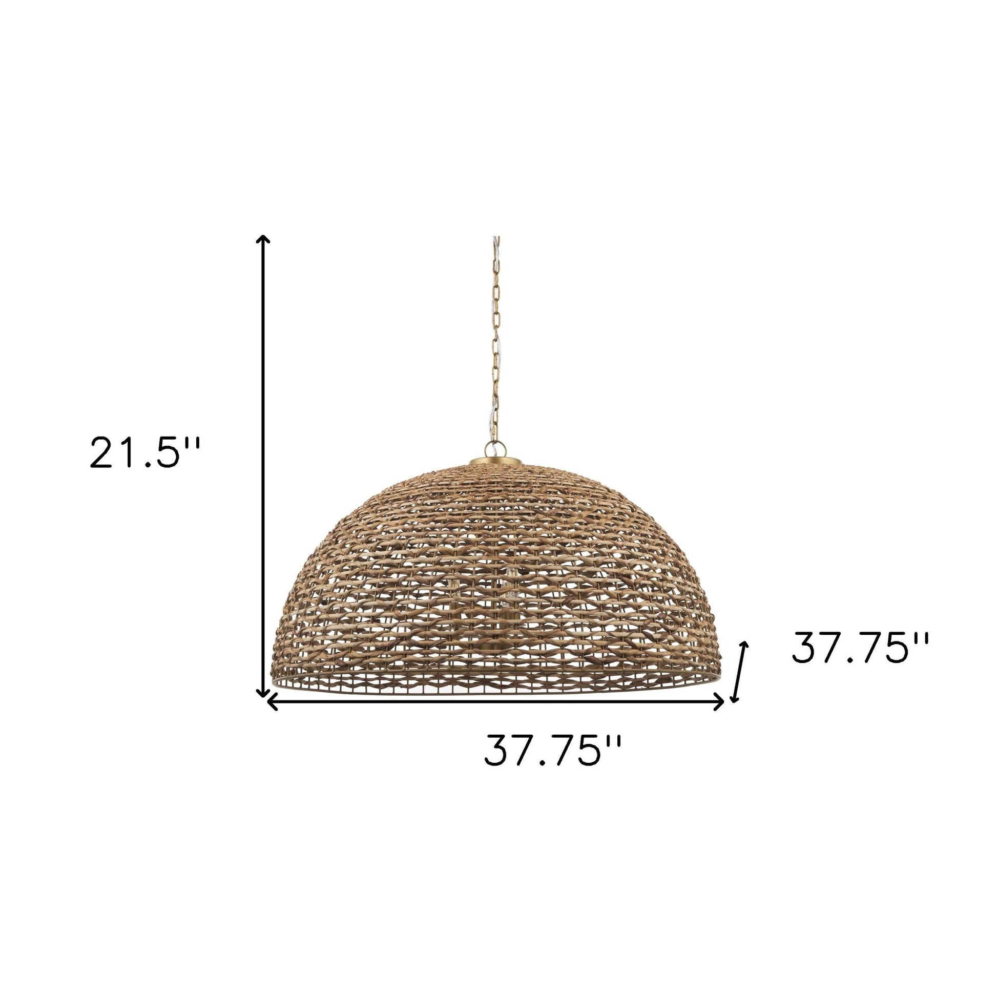 Brown Single Rattan Ceiling Light w/ Shades