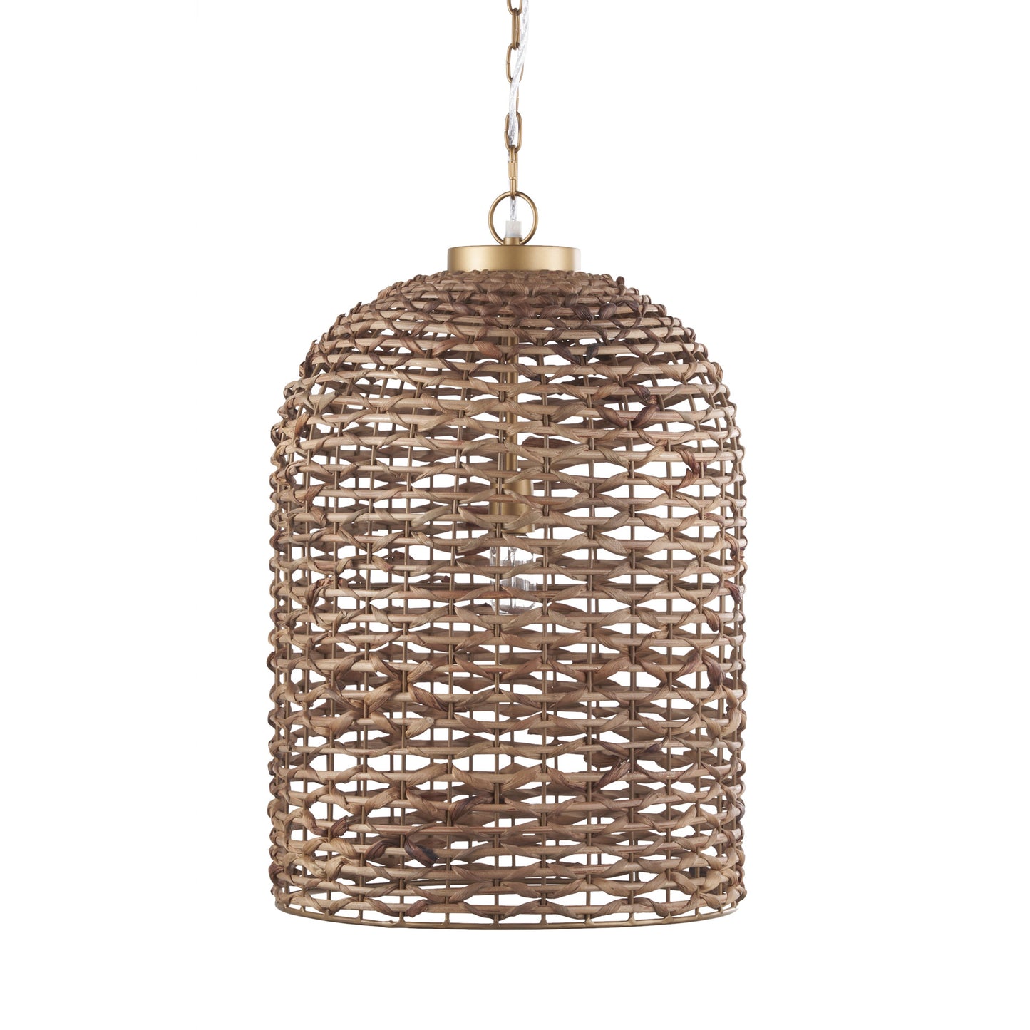 Brown Watergrass Rattan Single Pendant Light
