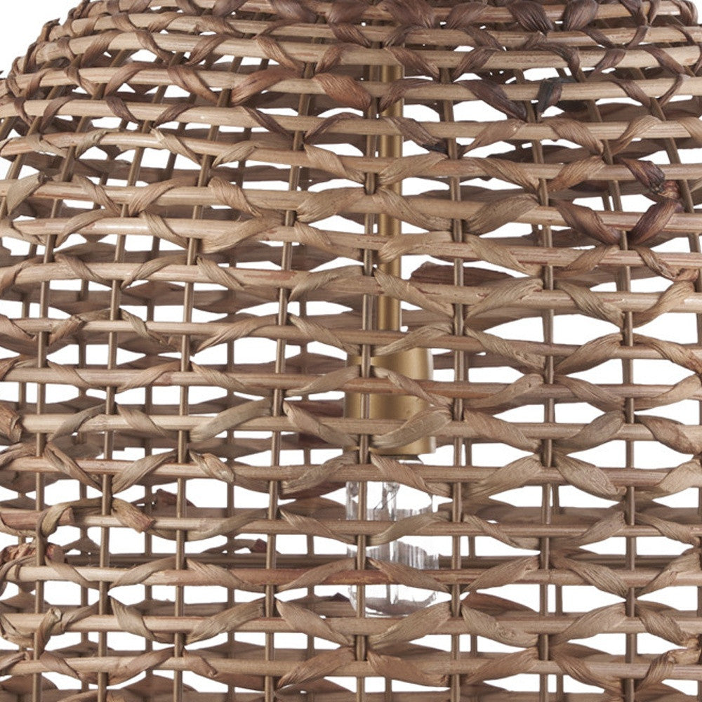 Brown Watergrass Rattan Single Pendant Light