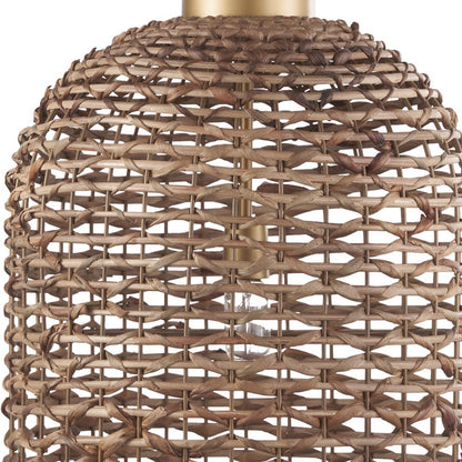 Brown Watergrass Rattan Single Pendant Light